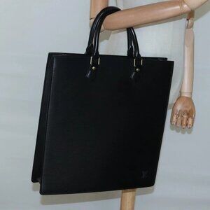 LOUIS VUITTON Epi Sac Plat Hand Bag Black